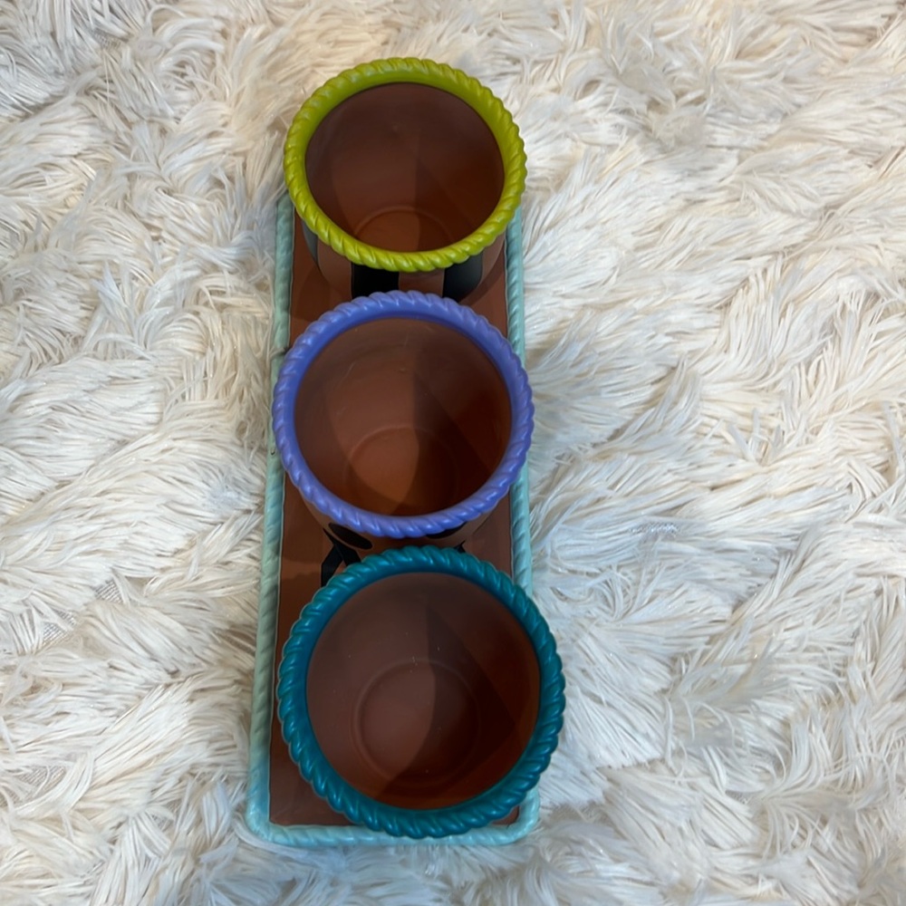 MacKenzie-Childs Persephone Herb Pots with Tray - 3 Pots - Picture 5 of 16